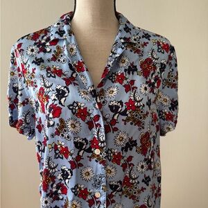 Calvin Klein Jeans Floral Shirt - Blue, Red, White, Black